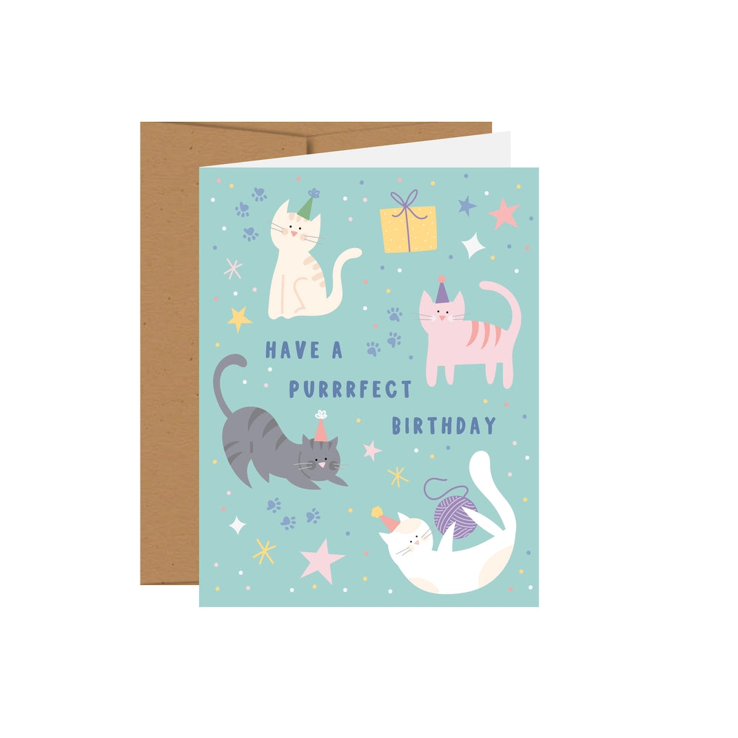 Geburtstagskarte Mit Katzenmotiv – 'Have A Purrfect Birthday', 170 X 138 Mm