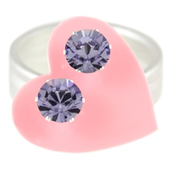 Provence Lavender Mini Bling Earrings Sterling solver swarovski crystal jojo loves you jewelry