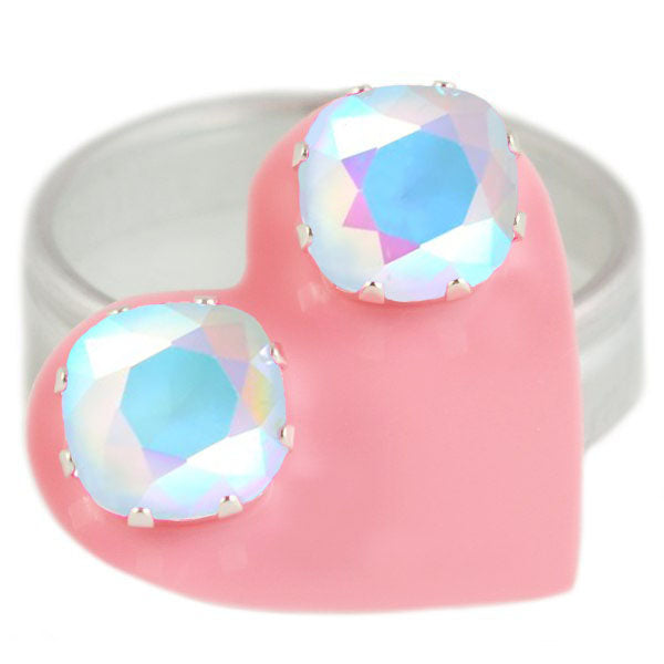 glass slipper jojo loves you earrings sterling swarvoski crystal 