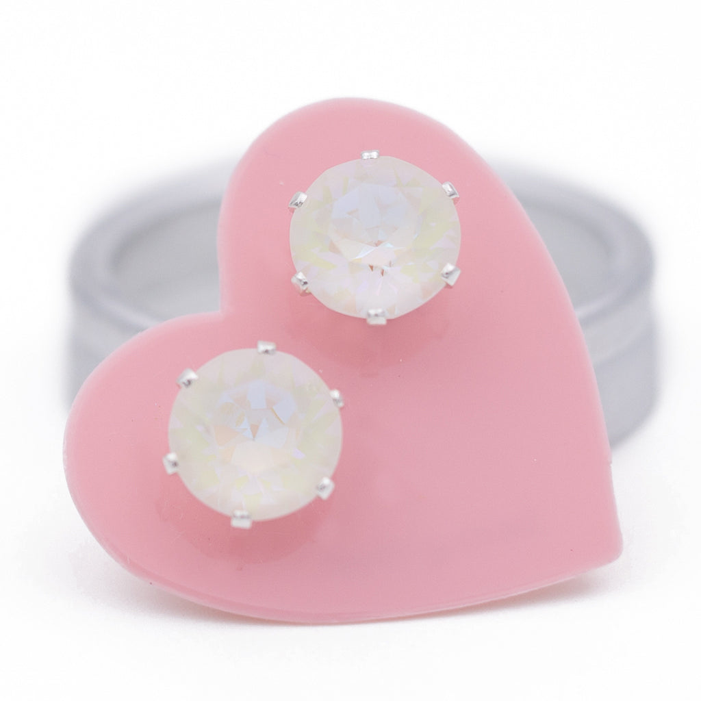 Marshmallow Mini Bling Earrings Sterling silver swarovski crystal jojo loves you
