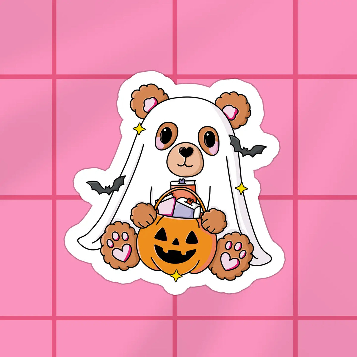 Ghosty Bear Halloween Sticker – Tickledpinkshoppe