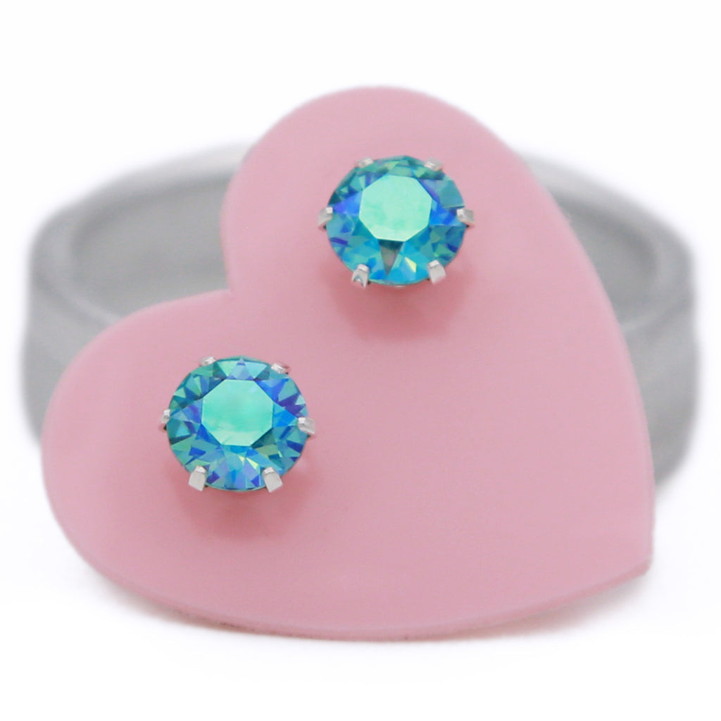 Glacier ultra mini earrings sterling silver swarovski crystal jojo loves you