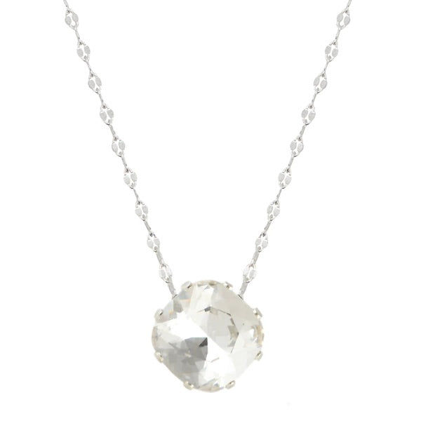 jojo loves you clear marina necklace sterling silver swarvoski crystal adjustable 
