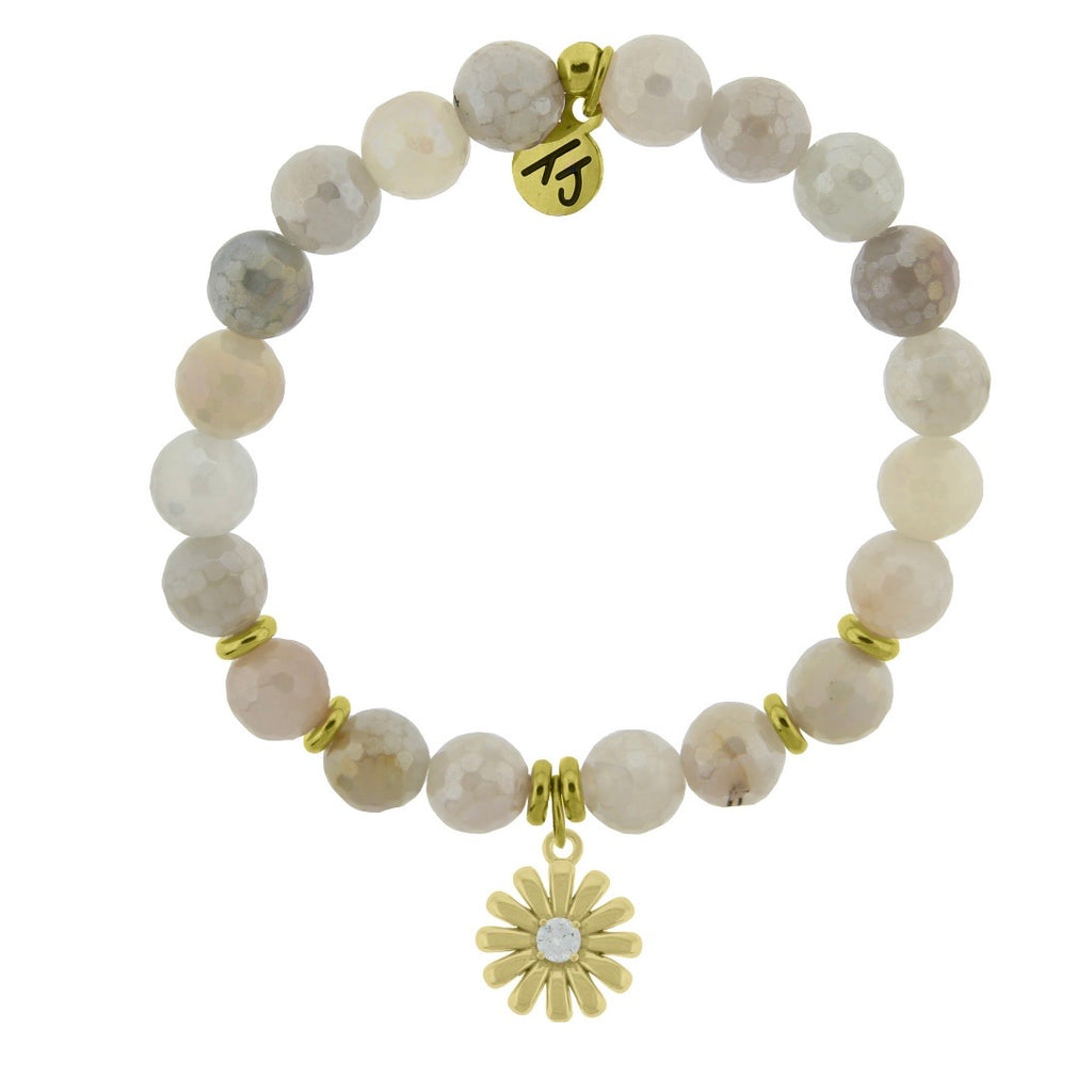 TJ TJazelle Gold daisy moonstone bracelet bracelets made on cape cod jewelry with meaning moonstone new tjazelle 