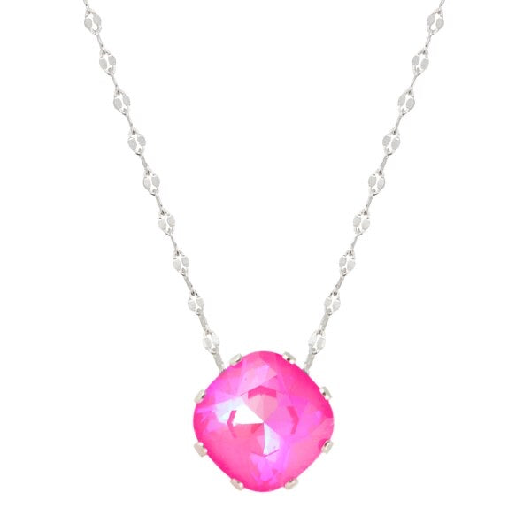 Neon Pink Marina Necklace Sterling Silver Swarvoski Crystal JoJo Loves You