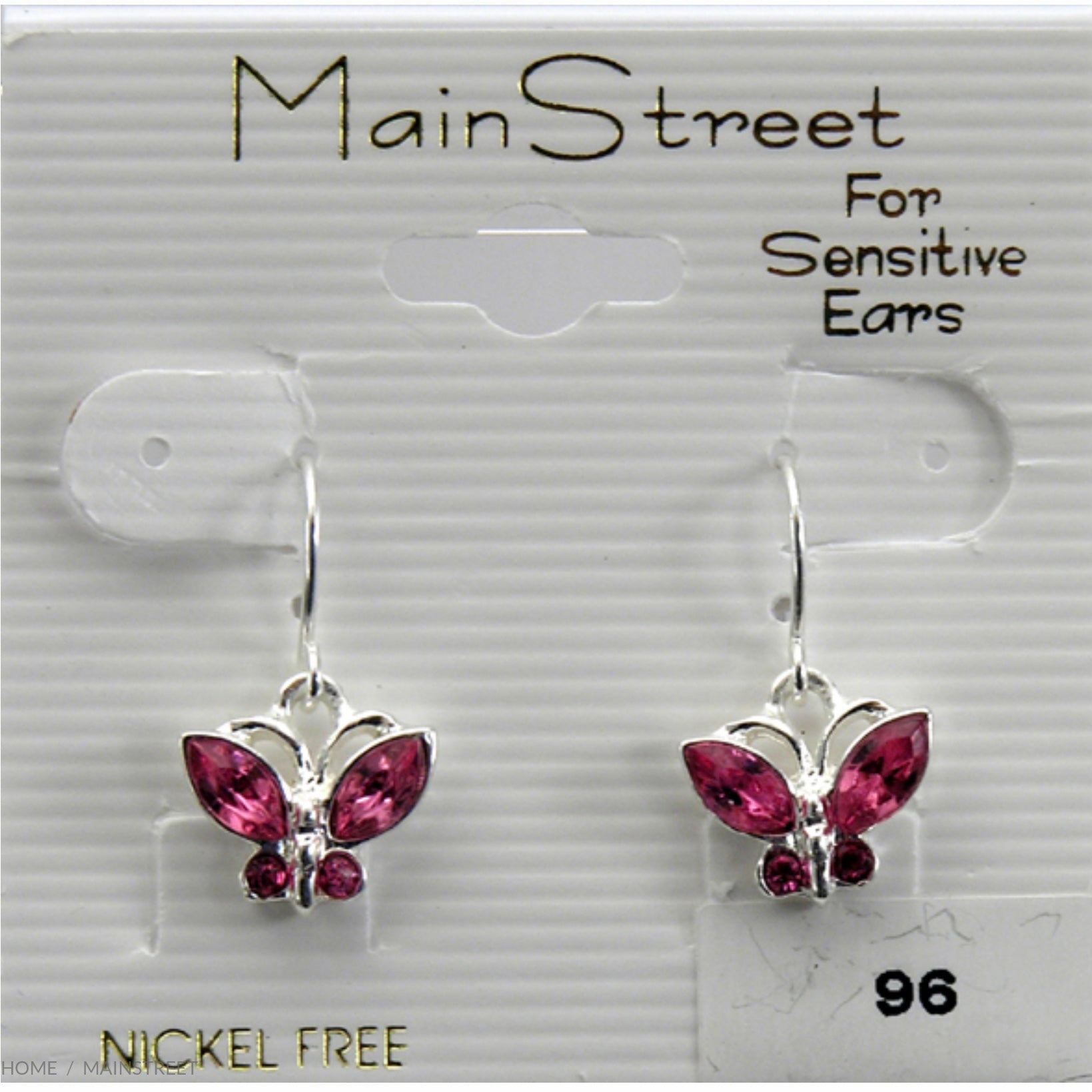 MS 96 Pink Crystal Butterfly Drop Earrings – Tickledpinkshoppe